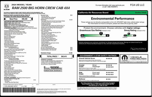 2024 RAM 2500 Big Horn Crew Cab 4x4 6'4' Box