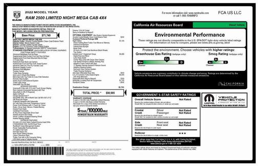 2022 RAM 2500 Limited Mega Cab 4x4 6'4' Box