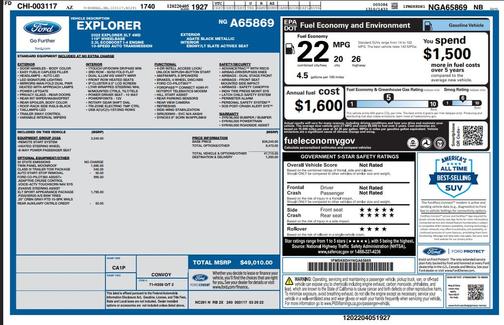 Agate Black Metallic 2022 Ford Explorer XLT