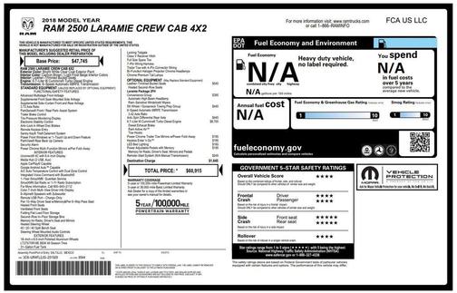 2018 RAM 2500 Laramie Crew Cab 4x2 6'4' Box