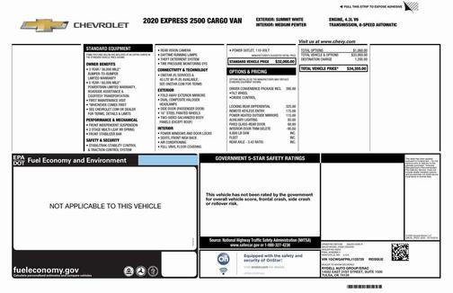 2020 Chevrolet Express 2500 RWD 2500 Regular Wheelbase WT