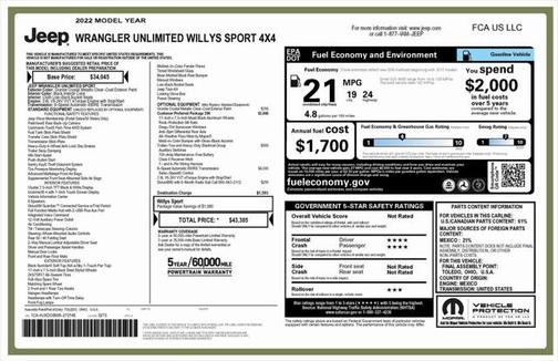 2022 Jeep Wrangler Unlimited Sport