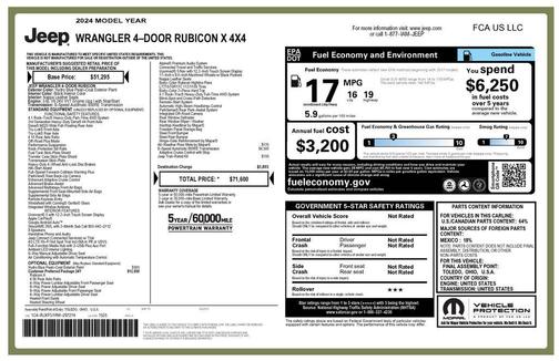 Hydro Blue Pearlcoat 2024 Jeep Wrangler Rubicon