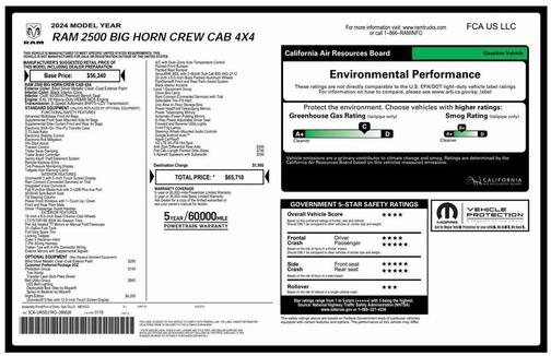 2024 RAM 2500 Big Horn Crew Cab 4x4 6'4' Box