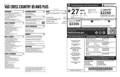 2025 Volvo V60 Cross Country Plus, B5 AWD Gas (mild hybrid)