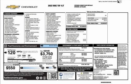 2022 Chevrolet Bolt EV FWD 1LT