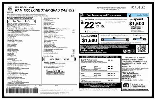 2022 RAM 1500 Big Horn/Lone Star
