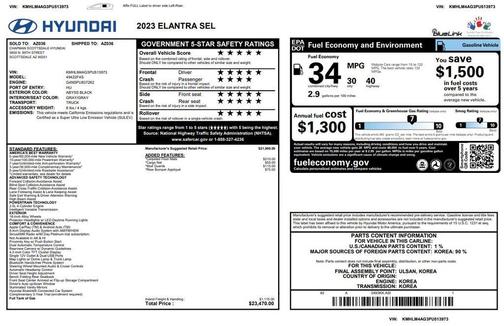 Onyx Black 2023 Hyundai ELANTRA SEL