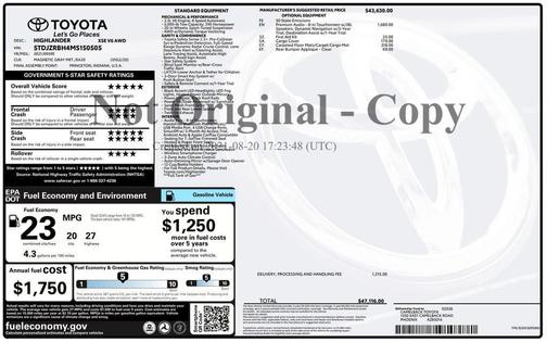 Magnetic Gray Metallic 2021 Toyota Highlander XSE