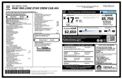 Billet Silver Metallic Clearcoat 2021 RAM 1500 Big Horn/Lone Star