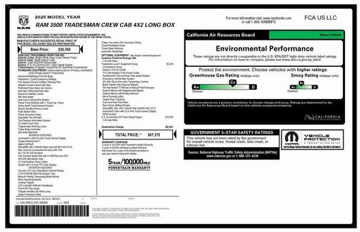 2025 RAM 3500 Tradesman Crew Cab 4x2 8' Box