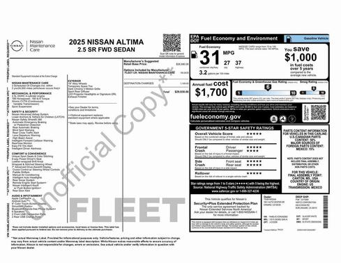2025 Nissan Altima SR FWD