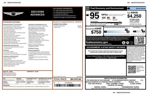 Vik Black 2023 Genesis GV60 Advanced AWD