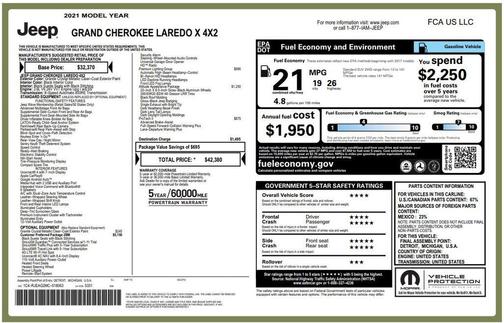 Granite Crystal Metallic Clearcoat 2021 Jeep Grand Cherokee Laredo