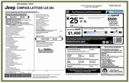 2022 Jeep Compass Latitude Lux