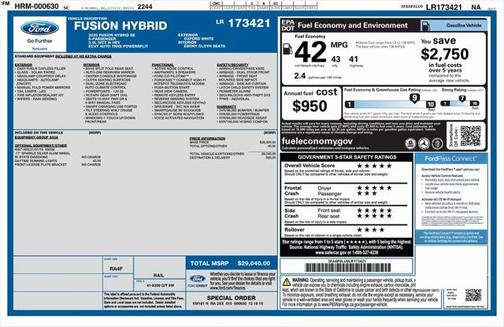 2020 Ford Fusion Hybrid SE
