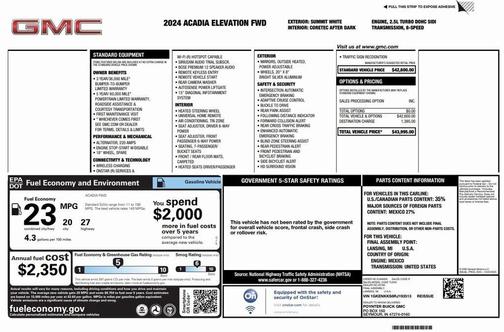 2024 GMC Acadia FWD Elevation