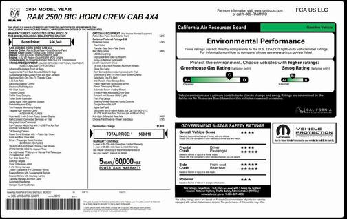 2024 RAM 2500 Big Horn Crew Cab 4x4 6'4' Box