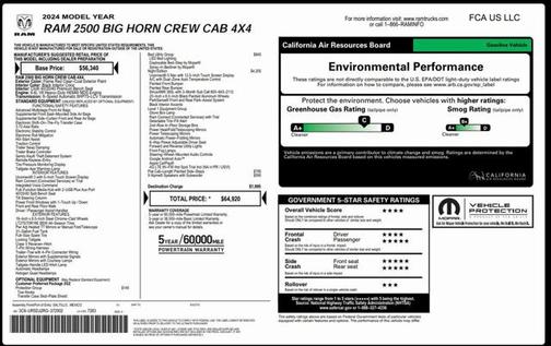 2024 RAM 2500 Big Horn Crew Cab 4x4 6'4' Box