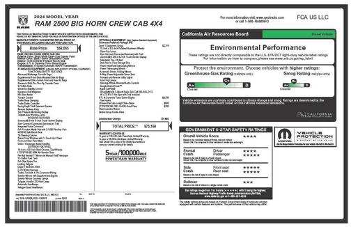 2024 RAM 2500 Big Horn Crew Cab 4x4 6'4' Box