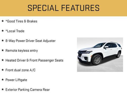White 2022 Chevrolet Traverse LT Cloth