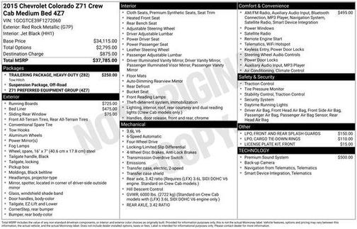 2015 Chevrolet Colorado Z71