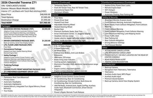 2026 Chevrolet Traverse AWD Z71