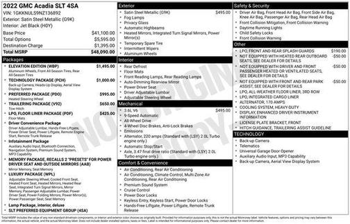 2022 GMC Acadia AWD SLT