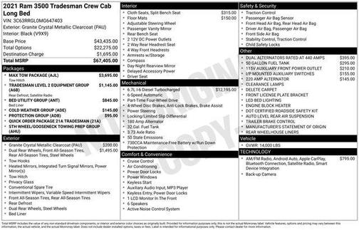 2021 RAM 3500 Tradesman Crew Cab 4x4 8' Box