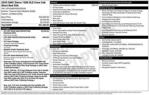 2025 GMC Sierra 1500 SLE