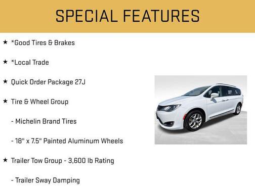 Bright White Clearcoat 2018 Chrysler Pacifica Touring-L Plus