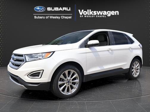 White Platinum Clearcoat Metallic 2017 Ford Edge Titanium