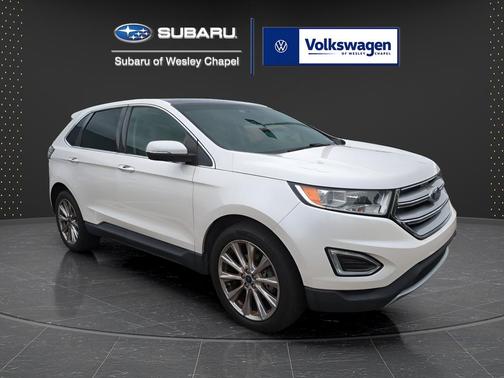 White Platinum Clearcoat Metallic 2017 Ford Edge Titanium