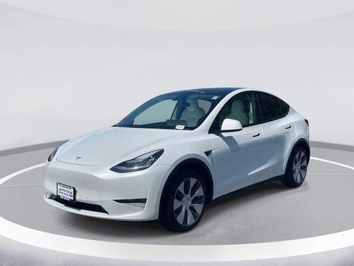 Pearl White Multi-Coat 2021 Tesla Model Y Standard Range Rear-Wheel Drive