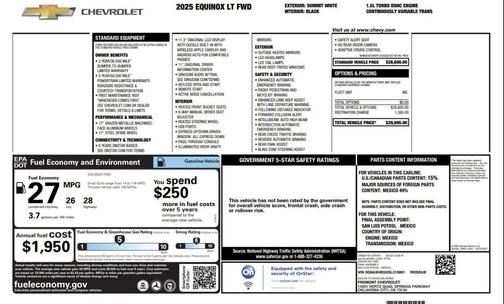 Summit White 2025 Chevrolet Equinox 1LT