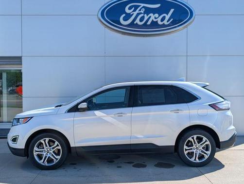 White Platinum Clearcoat Metallic 2015 Ford Edge Titanium