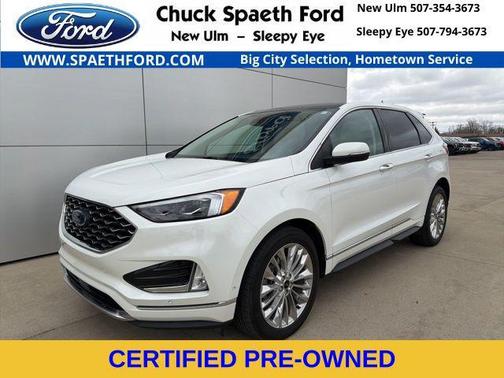 Star White Metallic Tri-Coat 2024 Ford Edge Titanium