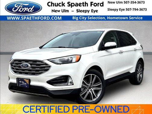 Star White Metallic Tri-Coat 2024 Ford Edge Titanium