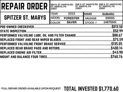 Ice Silver Metallic 2013 Subaru Forester 2.5X Limited
