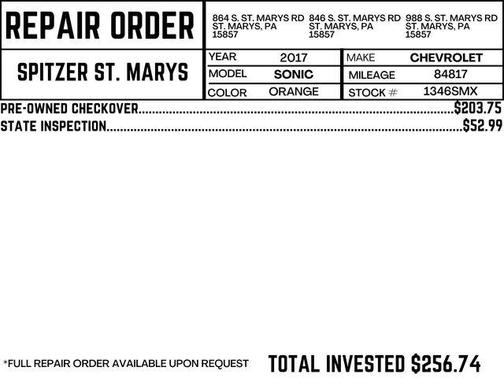 2017 Chevrolet Sonic LT