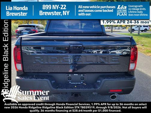 Crystal Black Pearl 2026 Honda Ridgeline Black