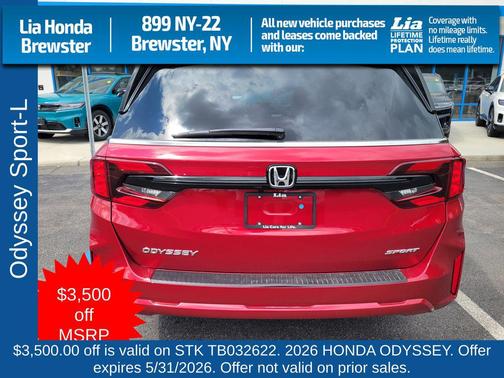 Radiant Red Metallic II 2026 Honda Odyssey Sport-L