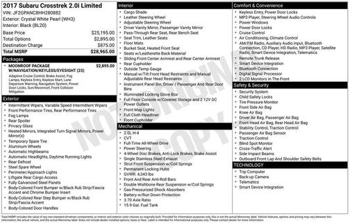 2017 Subaru Crosstrek 2.0i Limited