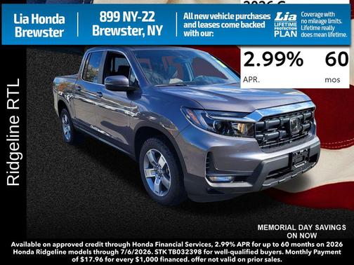 Gv 2026 Honda Ridgeline RTL