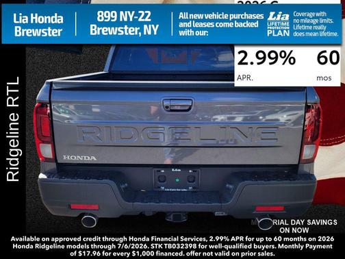 Gv 2026 Honda Ridgeline RTL