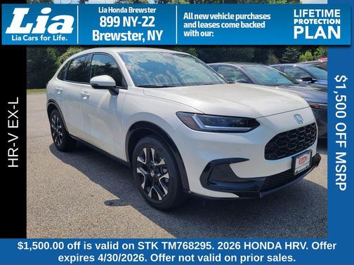 Platinum White Pearl 2026 Honda HR-V EX-L