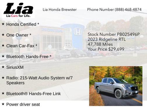 Gray 2023 Honda Ridgeline RTL