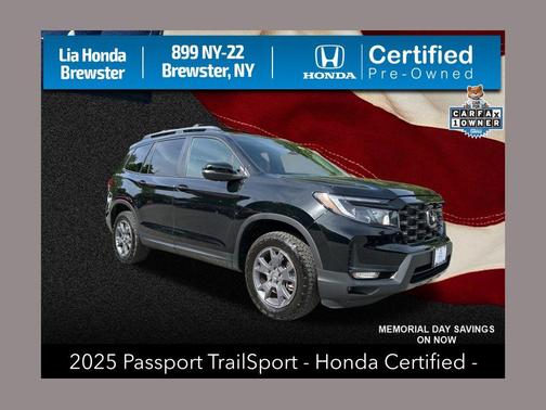 Crystal Black Pearl 2025 Honda Passport AWD TrailSport