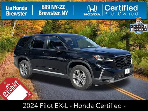 Crystal Black Pearl 2024 Honda Pilot EX-L 7 Passenger