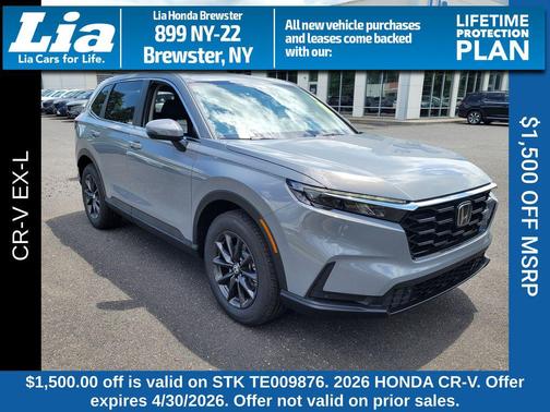 Urban Gray Pearl 2026 Honda CR-V EX-L AWD